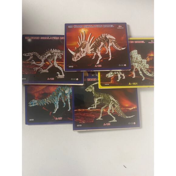 3D Wood Dinosaur Puzzles - Picture 1 of 8